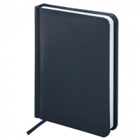 картинка Ежедневник недатированный МАЛЫЙ ФОРМАТ А6 (100х150 мм) BRAUBERG "Select", балакрон, 160 л., темно-синий, 123481 в разных цветах с печатью логотипа.