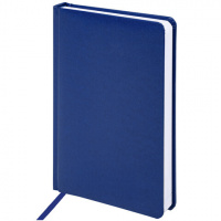 картинка Ежедневник недатированный А5 (138x213 мм) BRAUBERG "Select", балакрон, 160 л., синий, 111664 в разных цветах с печатью логотипа.