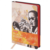 картинка Ежедневник недатированный B6 (127х186 мм), BRAUBERG VISTA, под кожу, гибкий, 136 л., "Jazz", 112119 в разных цветах с печатью логотипа.