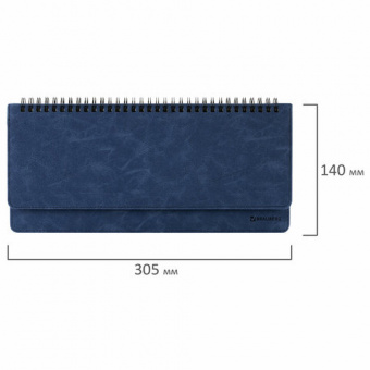 картинка Планинг настольный недатированный (305x140 мм) BRAUBERG "Status", под кожу, 60 л., темно-синий, 113373 в разных цветах с печатью логотипа.