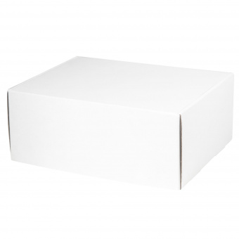 картинка Подарочная коробка универсальная малая, белая в разных цветах с печатью логотипа.