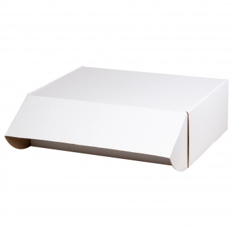 картинка Подарочная коробка универсальная средняя, белая в разных цветах с печатью логотипа.