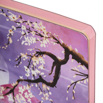 картинка Блокнот А5 (143x210 мм), BRAUBERG VISTA "Sakura", под кожу, гибкий, 80 л., 112076 в разных цветах с печатью логотипа.